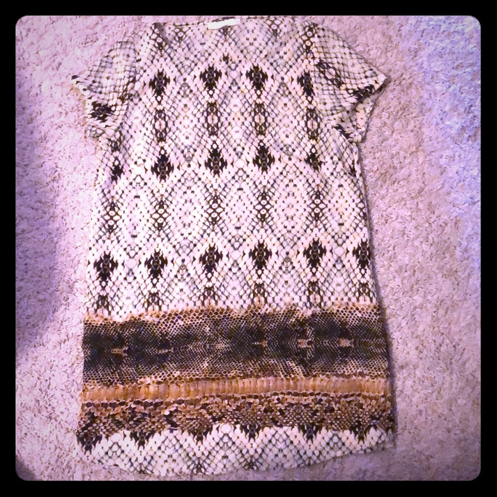 Snake Print Shift Dress